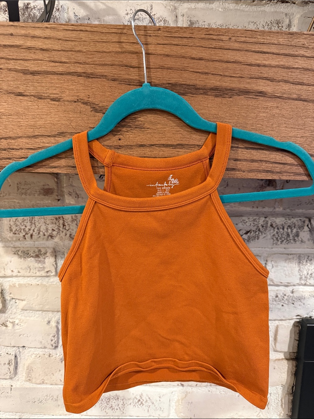 Free People Girls' Orange Halter Crop Tank